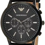Emporio Armani Herren Chronograph Quarz Uhr mit Leder Armband AR2461