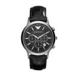 Emporio Armani Herren Chronograph Quarz Uhr mit Leder Armband AR2447