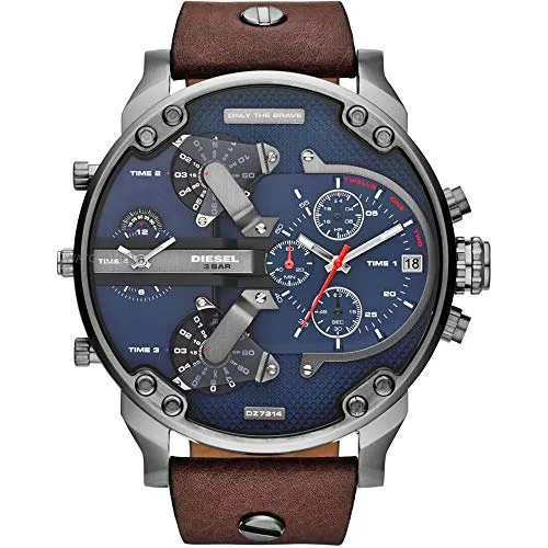 Diesel Herren-Chronograph Daddies-Edition Leder DZ7314