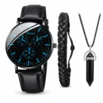 3-teiliges Set mit Quarzuhr, Armband und Kette