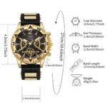 4-teiliges Herren-Set mit Quarzuhr und Schmuck