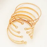 7-teiliges Armband-Set in Goldoptik