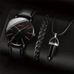 3-teiliges Set mit Quarzuhr, Armband und Kette