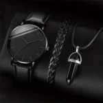 3-teiliges Set mit Quarzuhr, Armband und Kette
