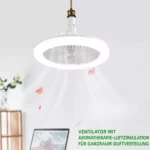 E27 Deckenventilator mit Licht im Wohnraum an der Decke